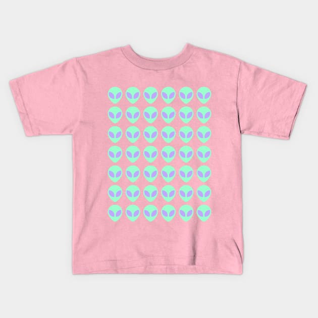 Alien pattern Kids T-Shirt by GlitterButt